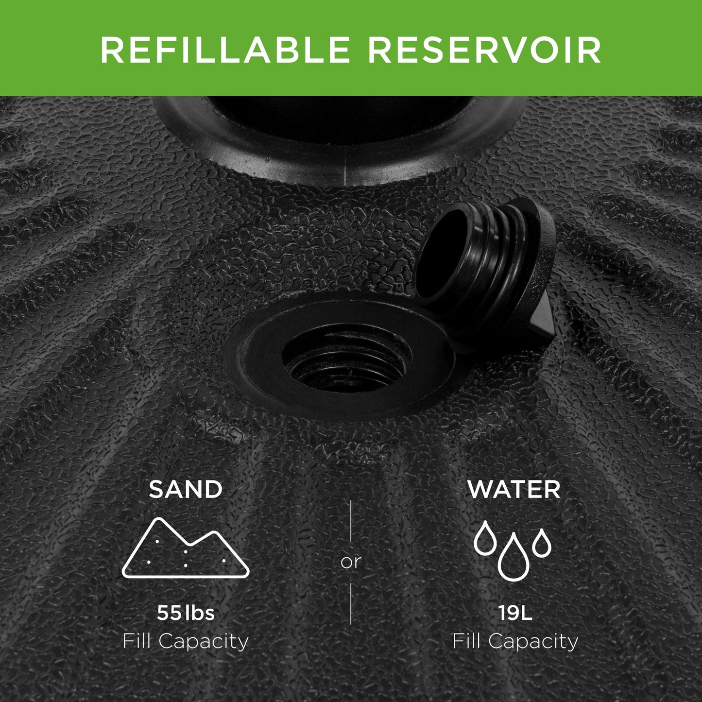 Plastic Patio Umbrella Base Pole Holder Accessory with Adjustable Knob designed for patio and backyard use