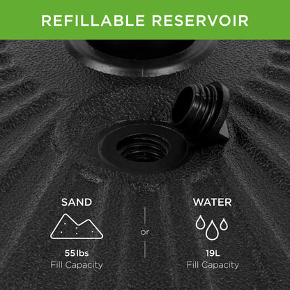 Plastic Patio Umbrella Base Pole Holder Accessory with Adjustable Knob designed for patio and backyard use
