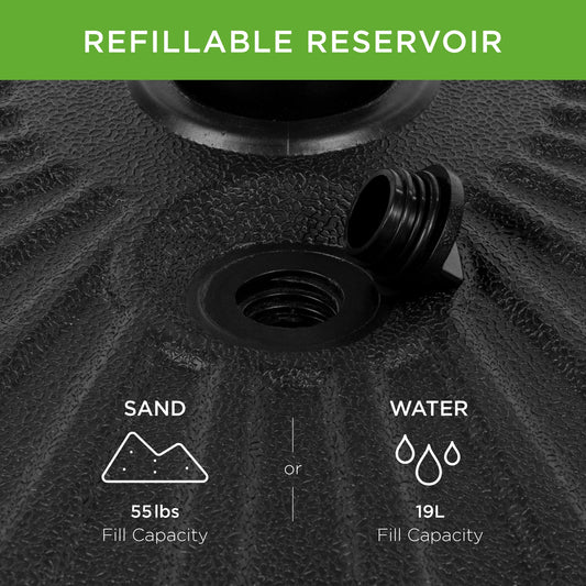 Plastic Patio Umbrella Base Pole Holder Accessory with Adjustable Knob designed for patio and backyard use