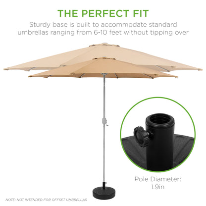Plastic Patio Umbrella Base Pole Holder Accessory with Adjustable Knob designed for patio and backyard use