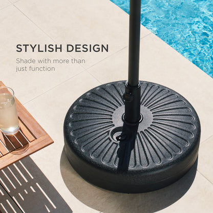 Plastic Patio Umbrella Base Pole Holder Accessory with Adjustable Knob designed for patio and backyard use
