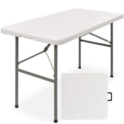 Portable Folding Plastic Dining Table with Handle Lock - 4ft for comfortable home living