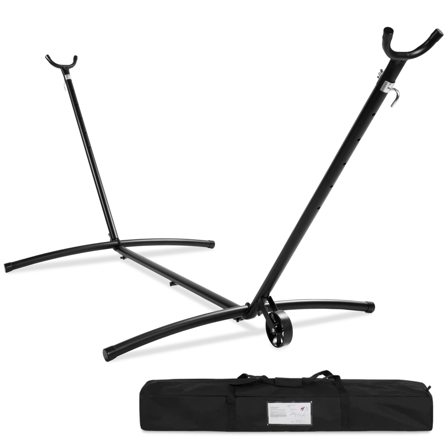 Portable Heavy-Duty Steel Hammock Stand with Built-In Wheel Case - 9ft for comfortable home living