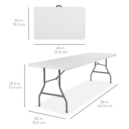 Portable Folding Plastic Dining Table with Handle Lock - 8ft designed for everyday comfort and storage