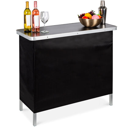 Portable Pop-Up Bar Table with Carrying Case Removable Skirt for comfortable home living