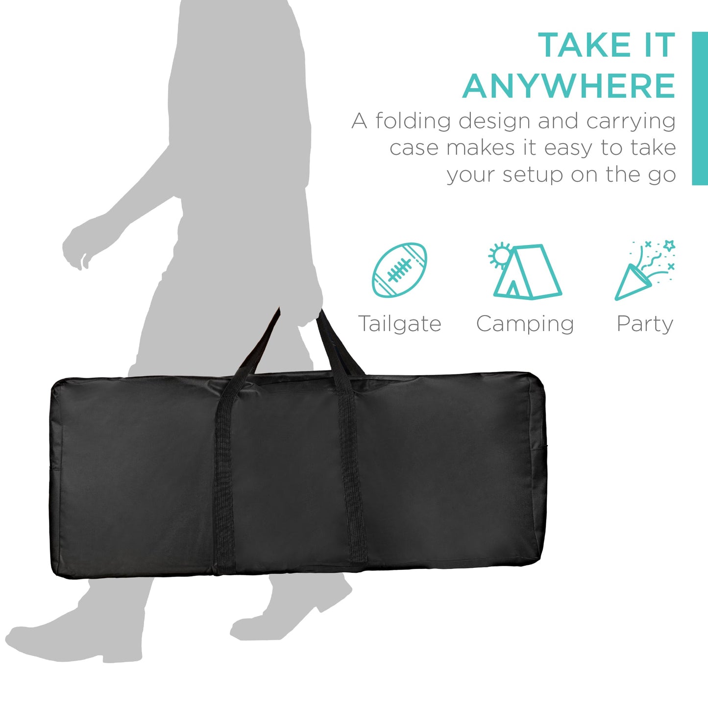Portable Pop-Up Bar Table with Carrying Case Removable Skirt for comfortable home living
