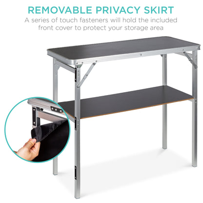 Portable Pop-Up Bar Table with Carrying Case Removable Skirt for comfortable home living