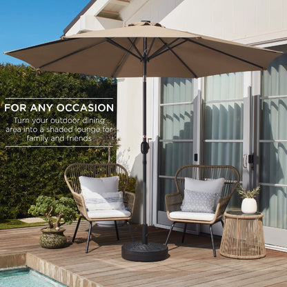Outdoor Steel Market Patio Umbrella Decoration with Tilt Crank Lift - 10ft with practical outdoor-ready details