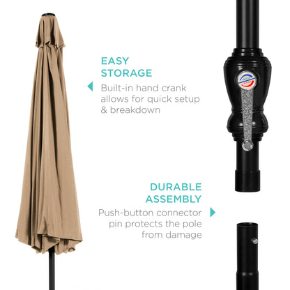 Outdoor Steel Market Patio Umbrella Decoration with Tilt Crank Lift - 10ft with practical outdoor-ready details