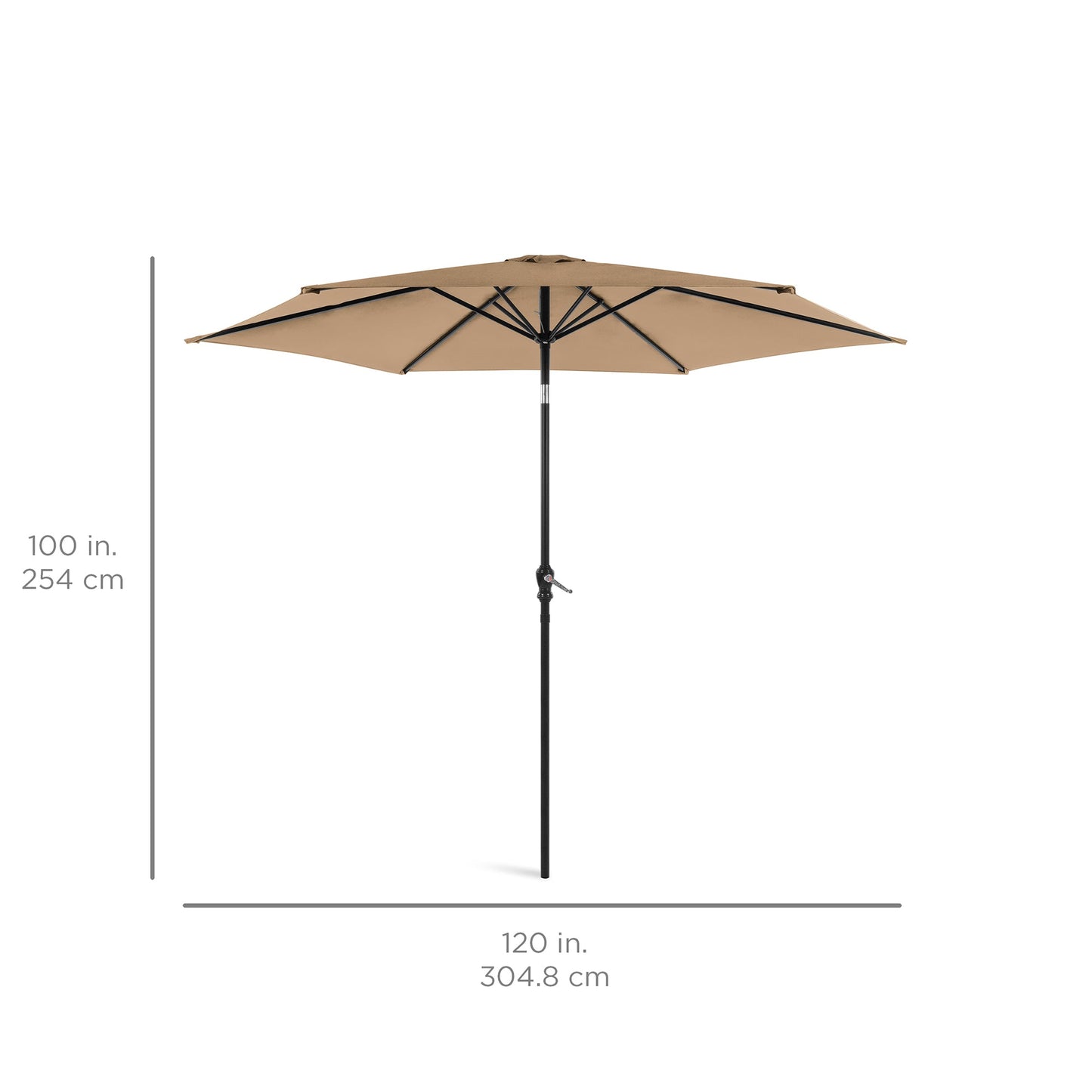 Outdoor Steel Market Patio Umbrella Decoration with Tilt Crank Lift - 10ft with practical outdoor-ready details