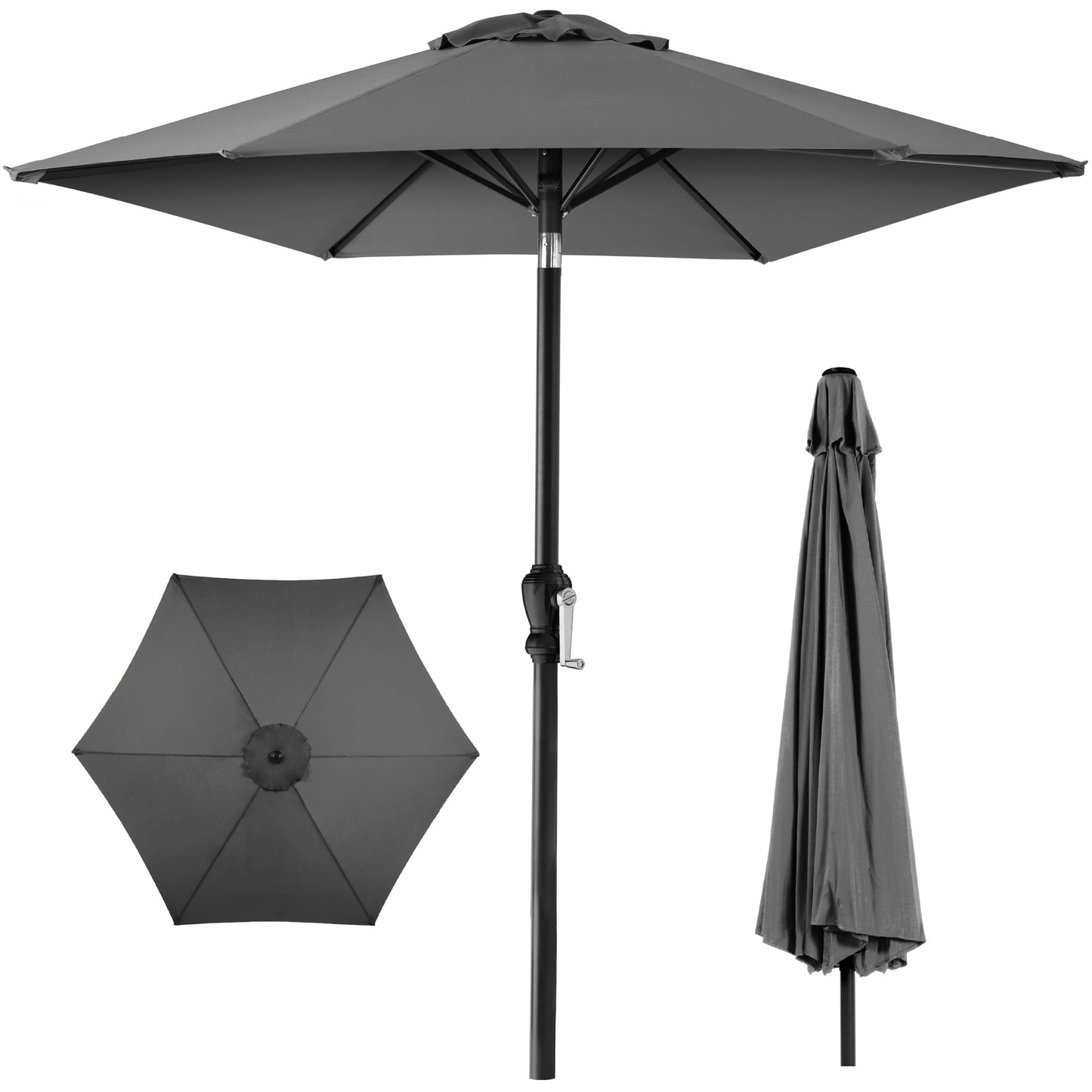 Outdoor Steel Market Patio Umbrella Decoration with Tilt Crank Lift - 10ft with practical outdoor-ready details