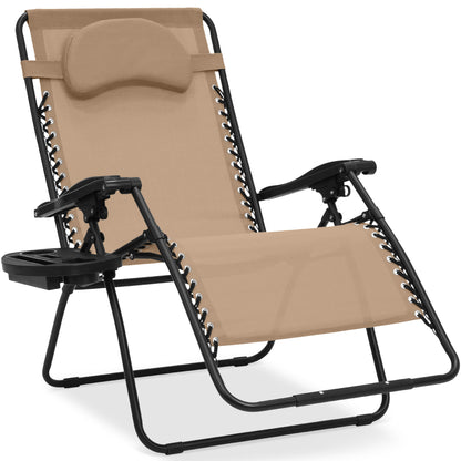 Oversized Reclining Zero Gravity Chair Lounger with Cup Holder Pillow with practical style for home spaces