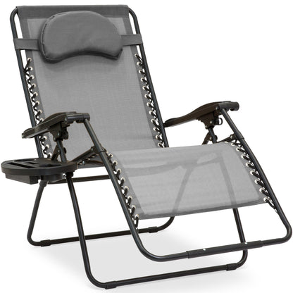 Oversized Reclining Zero Gravity Chair Lounger with Cup Holder Pillow with practical style for home spaces