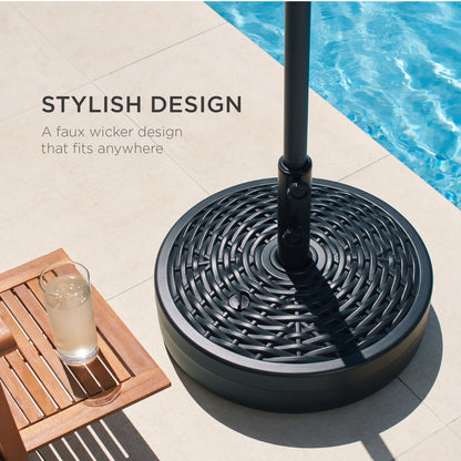 Plastic Patio Umbrella Base Pole Holder Accessory with 2 Adjustable Knobs designed for patio and backyard use