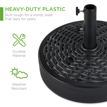 Plastic Patio Umbrella Base Pole Holder Accessory with 2 Adjustable Knobs designed for patio and backyard use