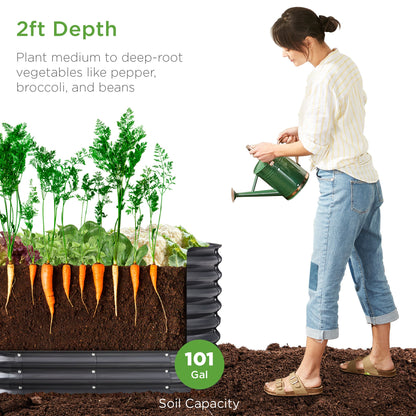 Outdoor Raised Metal Oval Garden Bed Planter Box - 4x2x2ft with practical outdoor-ready details