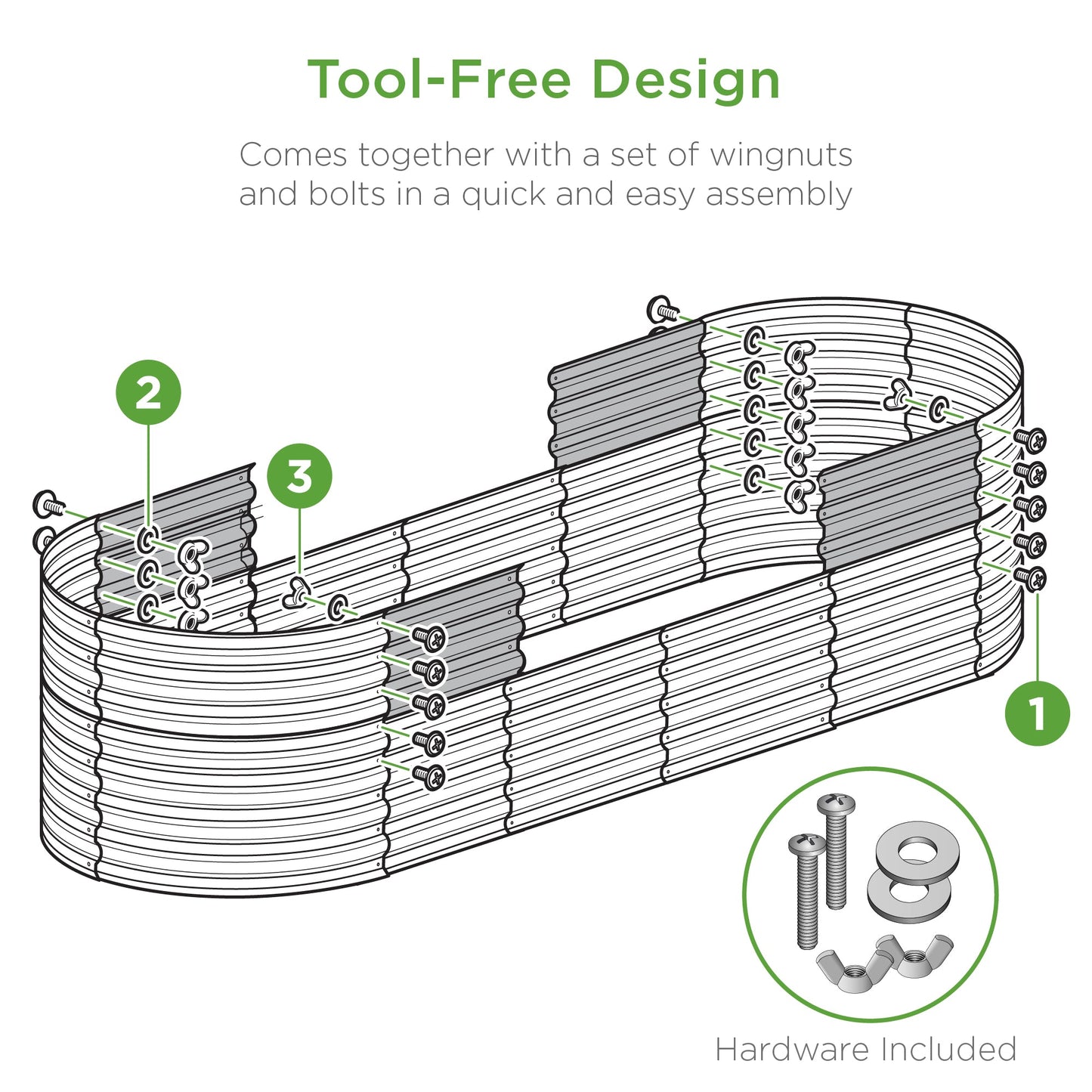 Outdoor Raised Metal Oval Garden Bed Planter Box - 4x2x2ft with practical outdoor-ready details