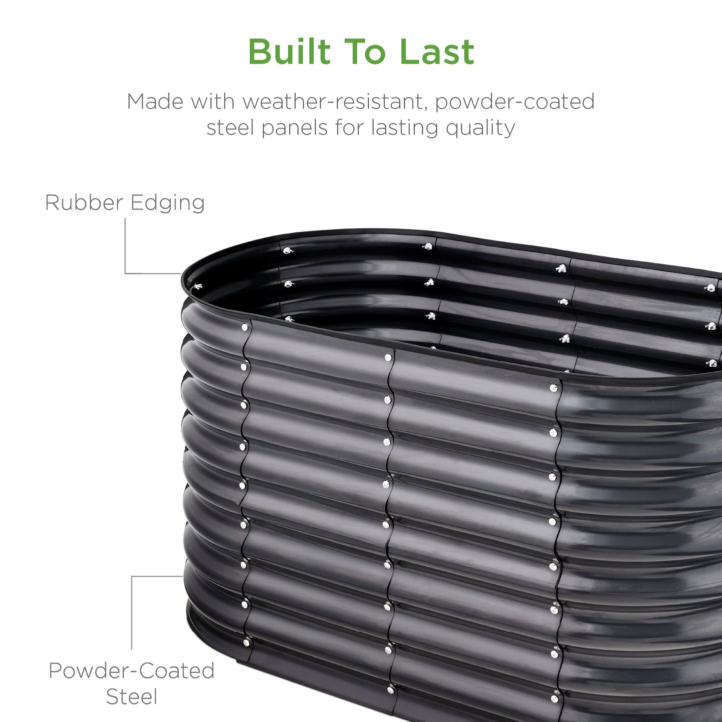 Outdoor Raised Metal Oval Garden Bed Planter Box - 4x2x2ft with practical outdoor-ready details