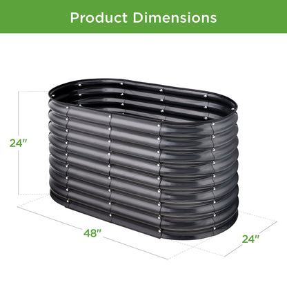 Outdoor Raised Metal Oval Garden Bed Planter Box - 4x2x2ft with practical outdoor-ready details