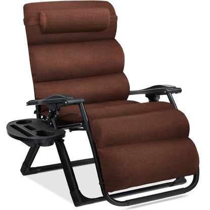 Oversized Zero Gravity Chair Folding Outdoor Recliner with Removable Cushion with practical outdoor-ready details