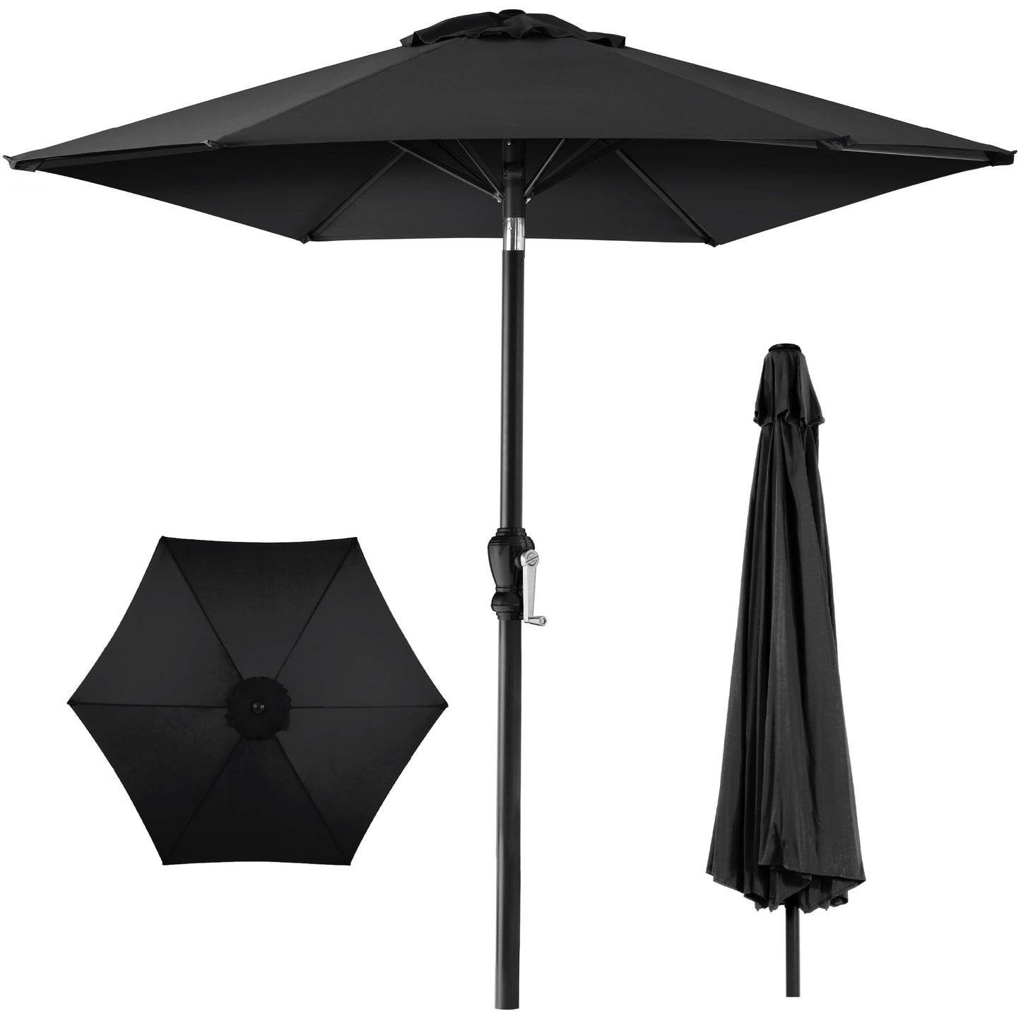 Outdoor Steel Market Patio Umbrella Decoration with Tilt Crank Lift - 10ft with practical outdoor-ready details