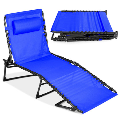 Portable Patio Chaise Lounge Chair Outdoor Recliner with Pillow designed for patio and backyard use