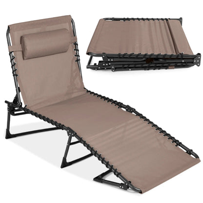 Portable Patio Chaise Lounge Chair Outdoor Recliner with Pillow designed for patio and backyard use