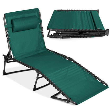 Portable Patio Chaise Lounge Chair Outdoor Recliner with Pillow designed for patio and backyard use