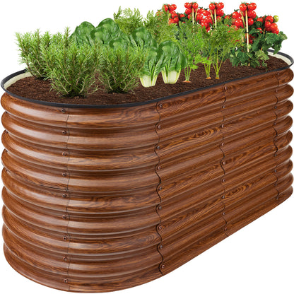 Outdoor Raised Metal Oval Garden Bed Planter Box - 4x2x2ft for outdoor comfort and convenience