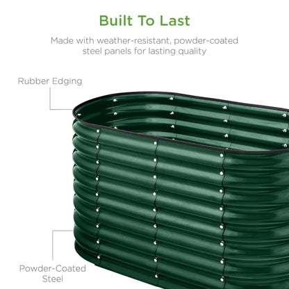 Outdoor Raised Metal Oval Garden Bed Planter Box - 4x2x2ft for outdoor comfort and convenience