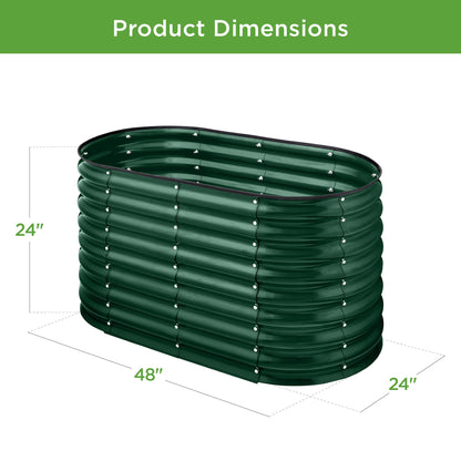 Outdoor Raised Metal Oval Garden Bed Planter Box - 4x2x2ft for outdoor comfort and convenience