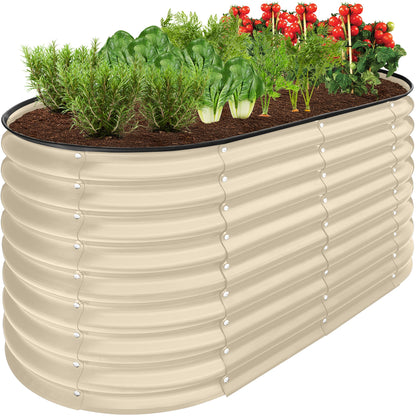 Outdoor Raised Metal Oval Garden Bed Planter Box - 4x2x2ft for outdoor comfort and convenience