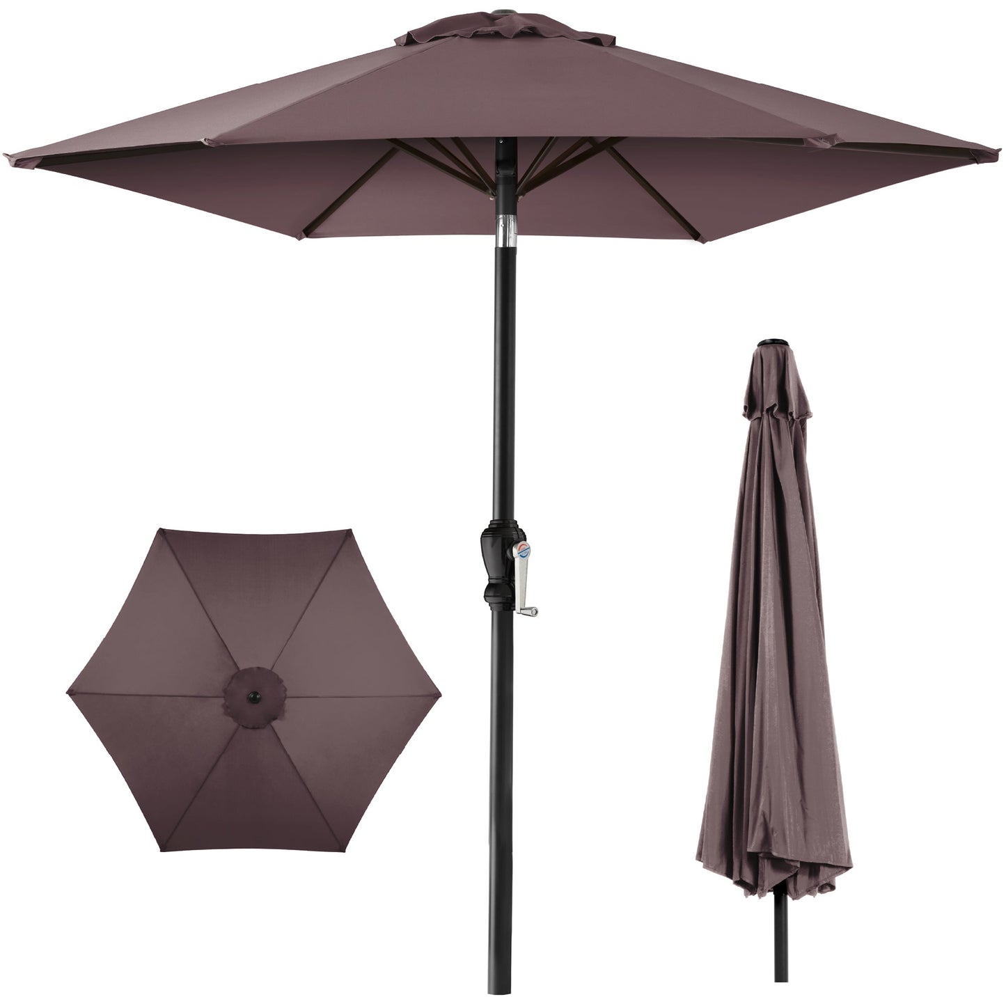Outdoor Steel Market Patio Umbrella Decoration with Tilt Crank Lift - 10ft with practical outdoor-ready details