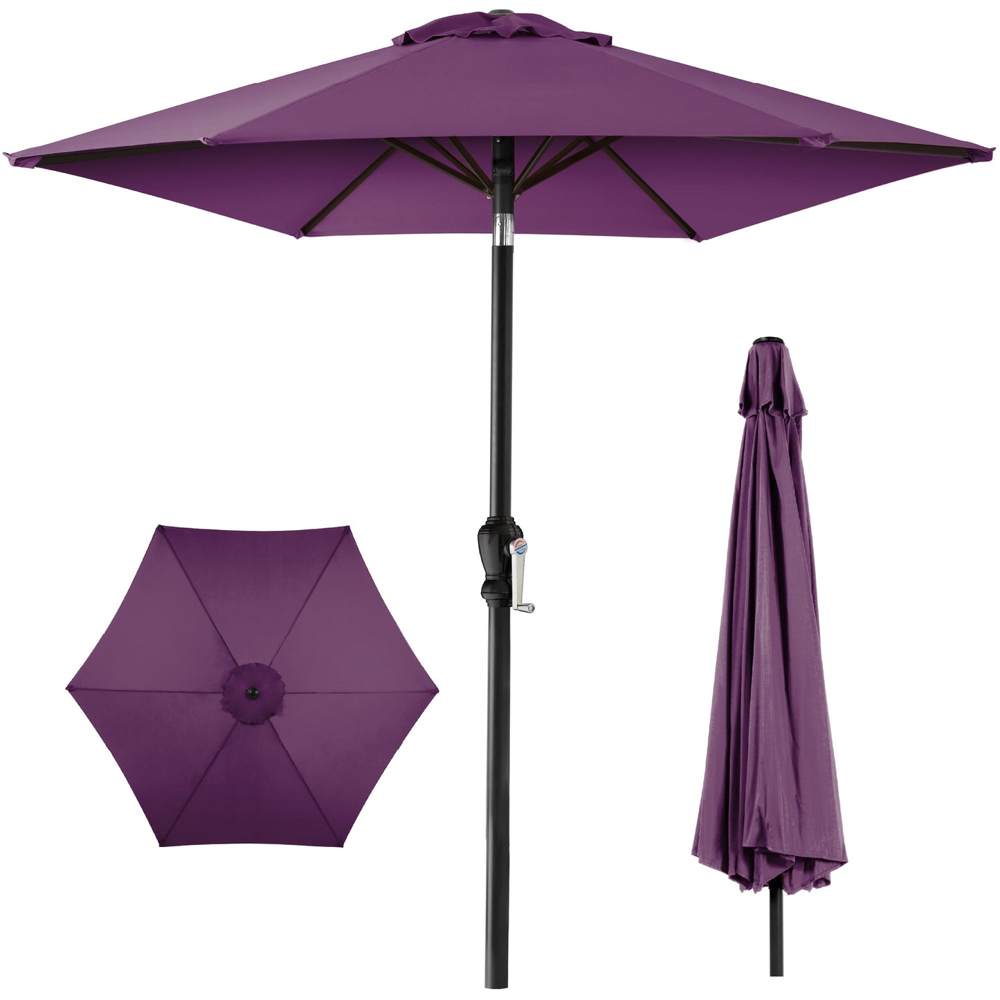 Outdoor Steel Market Patio Umbrella Decoration with Tilt Crank Lift - 10ft with practical outdoor-ready details
