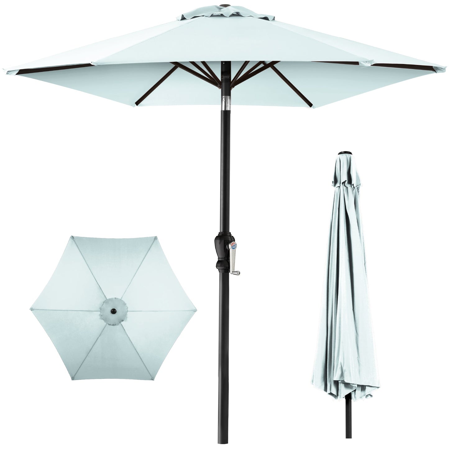 Outdoor Steel Market Patio Umbrella Decoration with Tilt Crank Lift - 10ft with practical outdoor-ready details