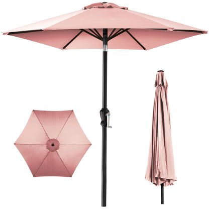Outdoor Steel Market Patio Umbrella Decoration with Tilt Crank Lift - 10ft with practical outdoor-ready details