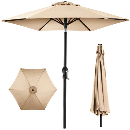 Outdoor Steel Market Patio Umbrella Decoration with Tilt Crank Lift - 10ft with practical outdoor-ready details