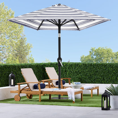 Outdoor Steel Striped Market Patio Umbrella with Tilt Crank Lift - 10ft for outdoor comfort and convenience