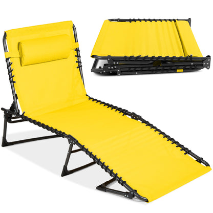 Portable Patio Chaise Lounge Chair Outdoor Recliner with Pillow designed for patio and backyard use