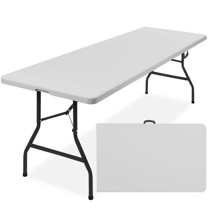 Portable Folding Plastic Dining Table with Handle Lock - 8ft designed for everyday comfort and storage
