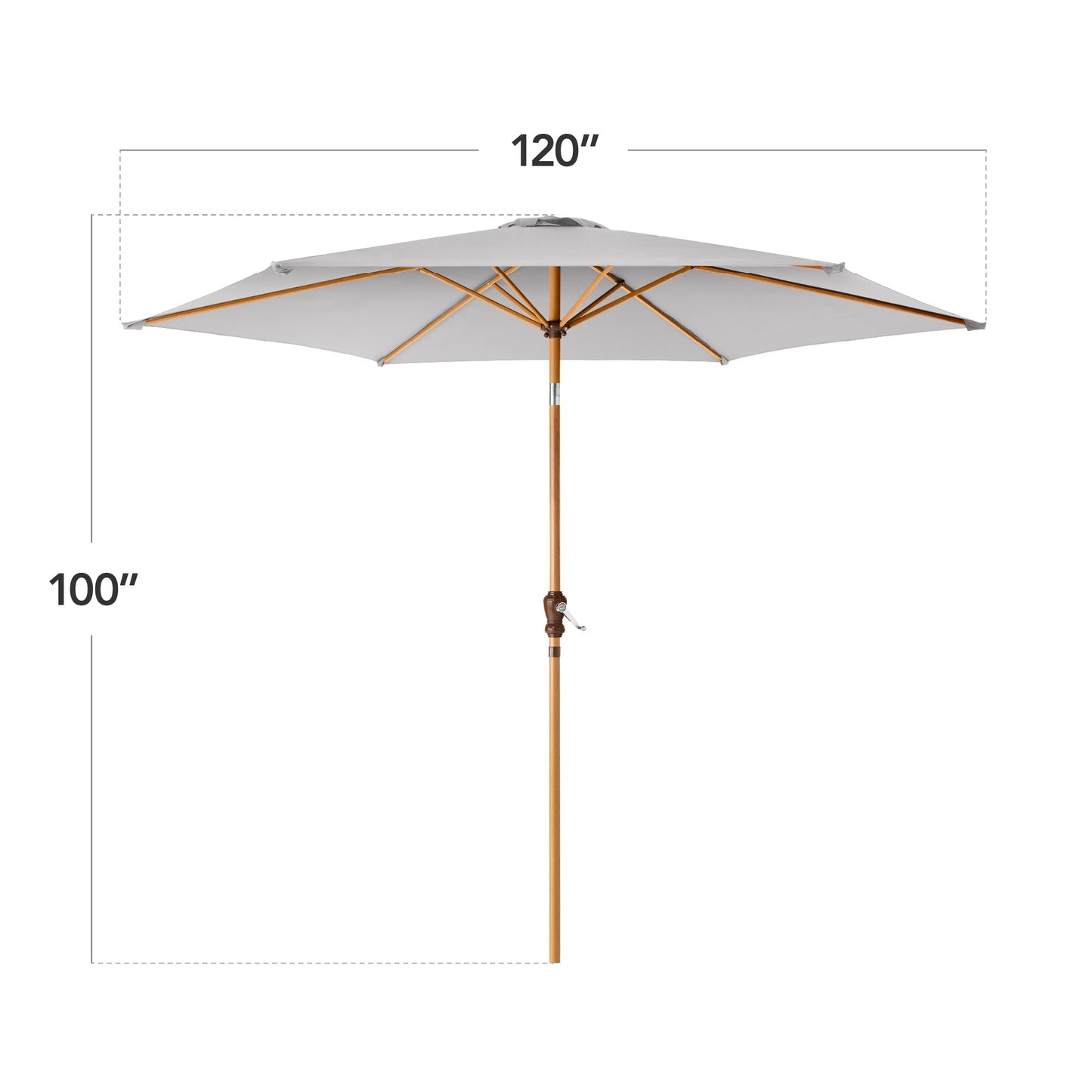 Outdoor Woodgrain Pattern Patio Umbrella Decoration with Tilt Crank - 10ft for outdoor comfort and convenience