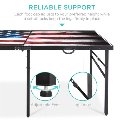 Portable Ping Pong Table Tennis Game Set with Paddles Balls - 6x3ft with fun features for everyday play