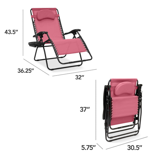Oversized Reclining Zero Gravity Chair Lounger with Cup Holder Pillow with practical style for home spaces