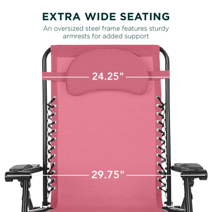 Oversized Reclining Zero Gravity Chair Lounger with Cup Holder Pillow with practical style for home spaces