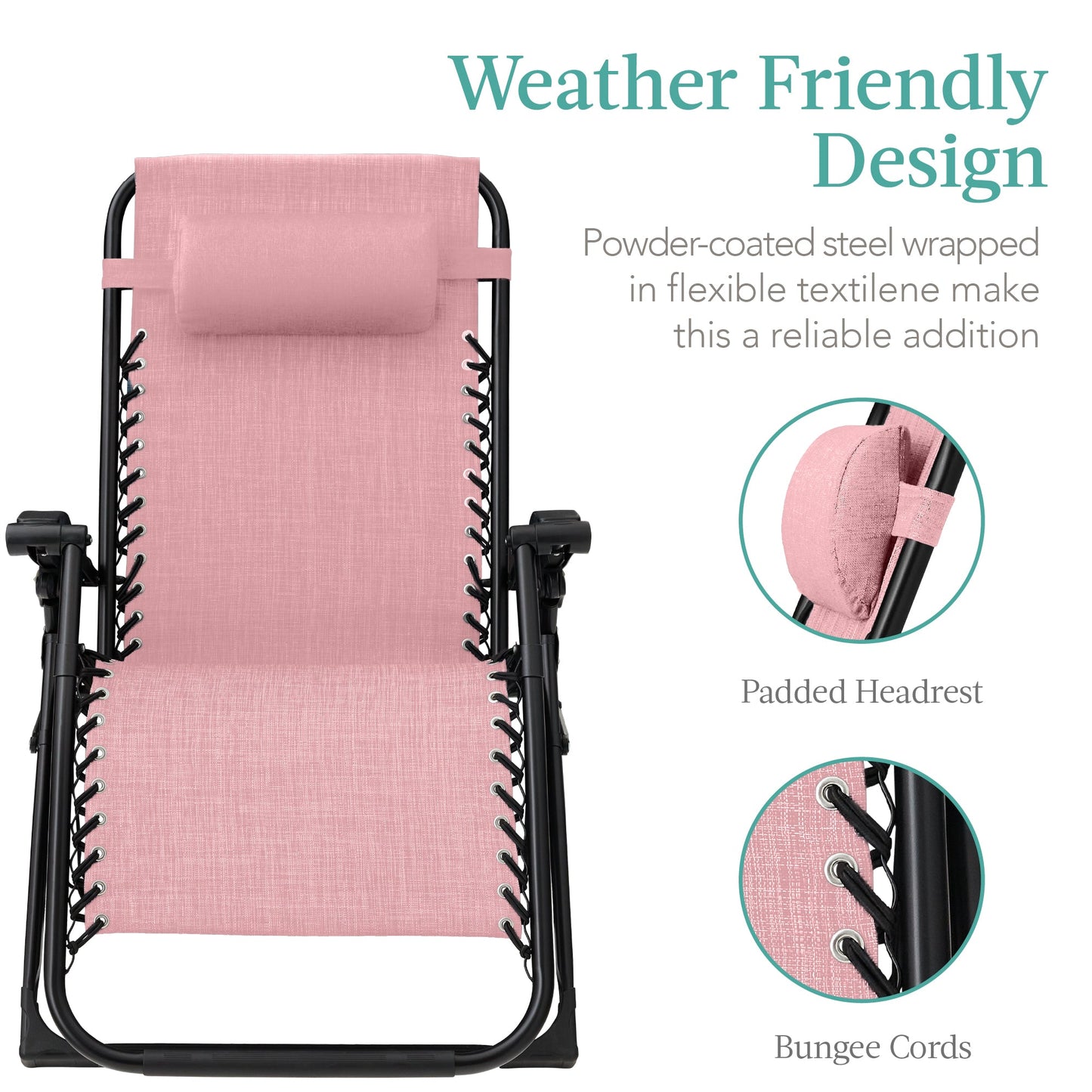Oversized Zero Gravity Chair Folding Outdoor Recliner with Removable Cushion with practical outdoor-ready details