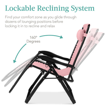 Oversized Zero Gravity Chair Folding Outdoor Recliner with Removable Cushion with practical outdoor-ready details