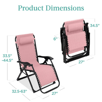 Oversized Zero Gravity Chair Folding Outdoor Recliner with Removable Cushion with practical outdoor-ready details