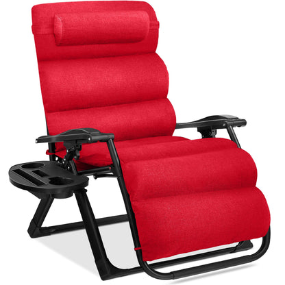 Oversized Zero Gravity Chair Folding Outdoor Recliner with Removable Cushion with practical outdoor-ready details