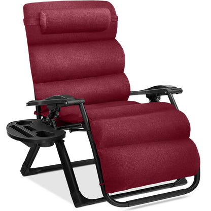 Oversized Zero Gravity Chair Folding Outdoor Recliner with Removable Cushion with practical outdoor-ready details