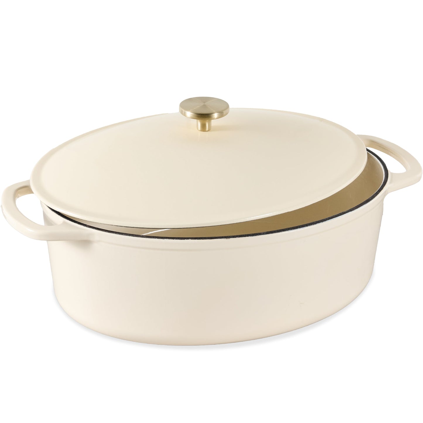 Oval Cast-Iron Dutch Oven Kitchen Cookware with Enamel - 7.5qt for home, family, and everyday needs